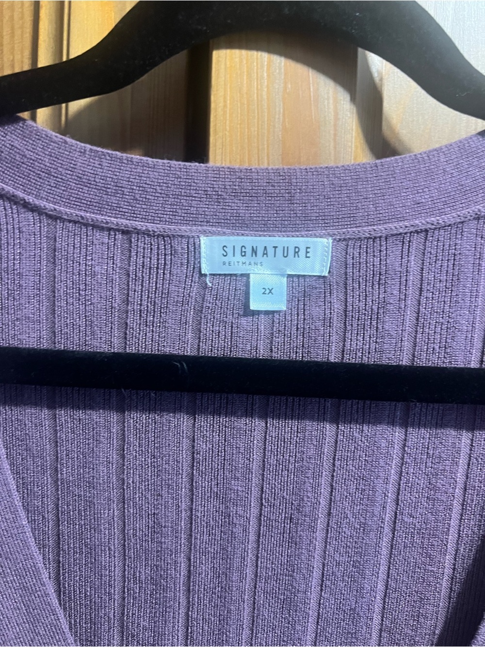 Lavender Ribbed V-Neck Button Cardigan - Picture 2 of 4